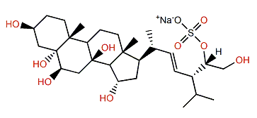 (22E,24R,28S)-5a-Stigmast-22-en-3b,5,6b,8b,15a,28,29-heptol 28-sulfate